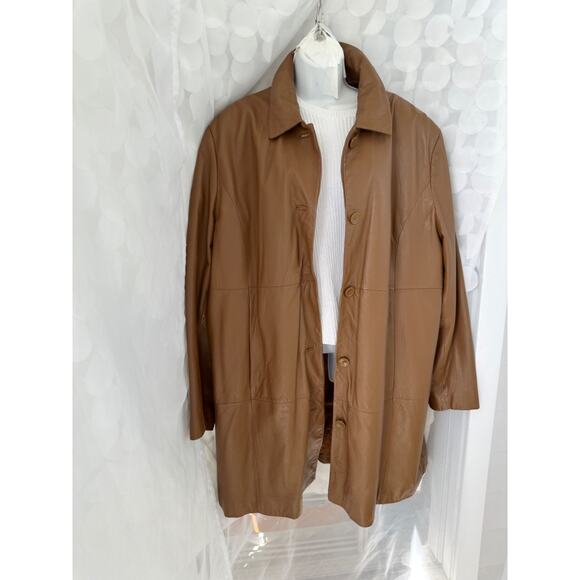 Wilsons Leather Womens 3 X Caramel Brown Coat THINSULATE Removable Lining WARM - Picture 1 of 14